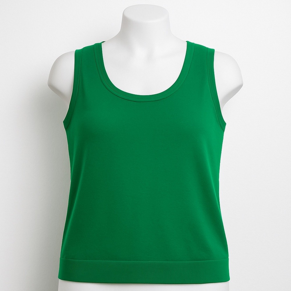 Talbots Women Petites 2XP Green Sleeveless Knit Tank Cashmere Blend Top